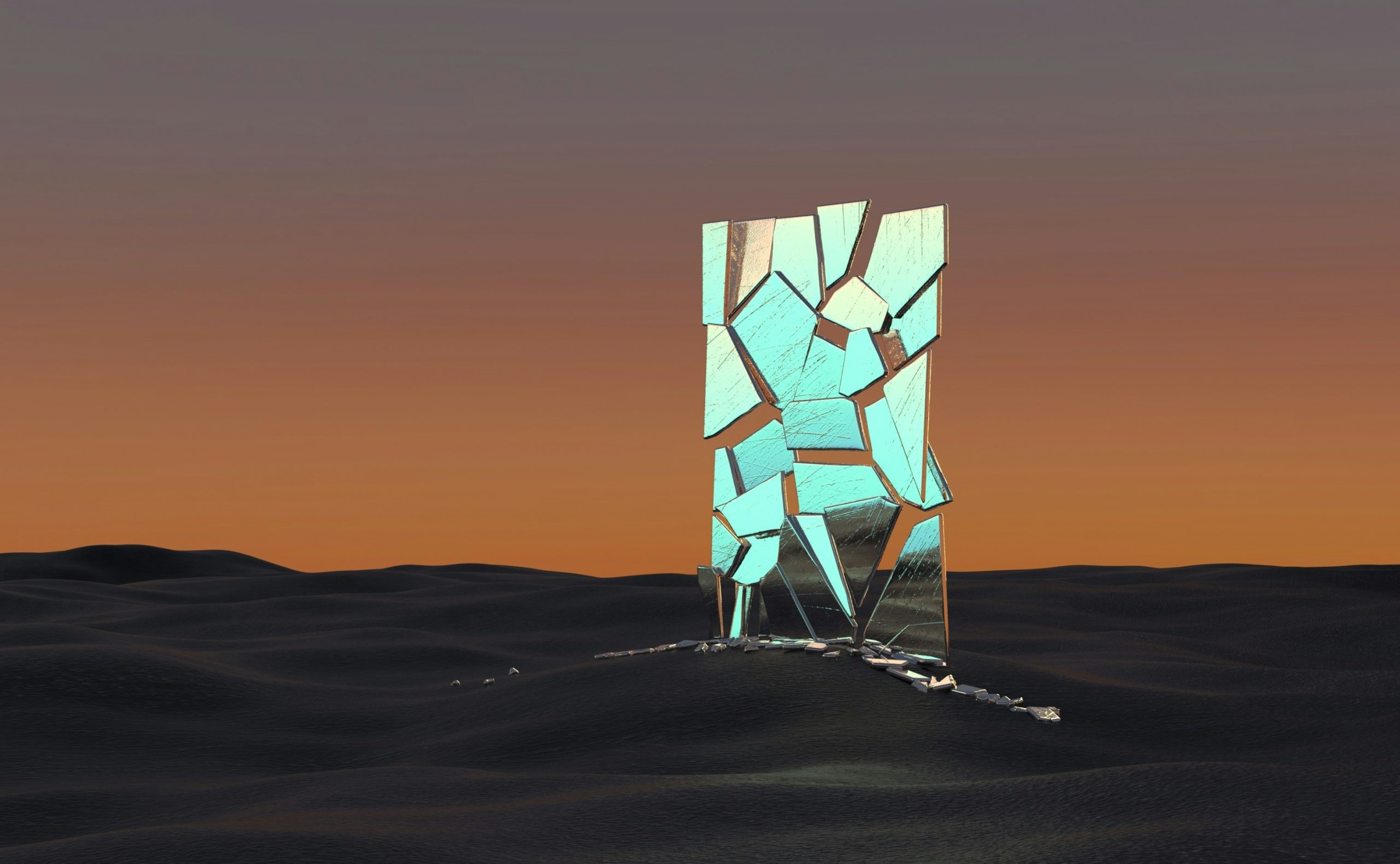 shattered mirror abstract art